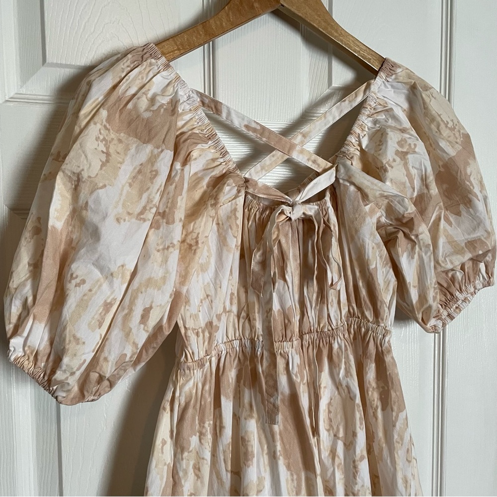 NWT Cleobella Catalina Midi Dress Watercolor Print Sz Small Neutral Tiered Boho - Picture 13 of 16